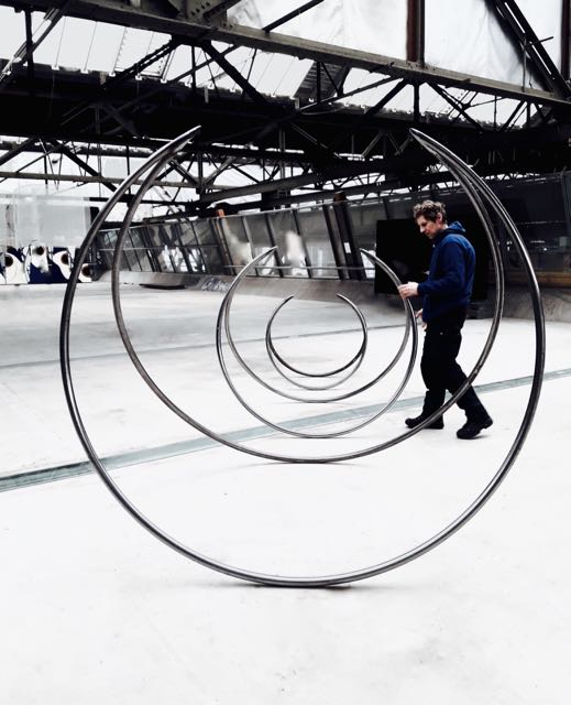 Coexistence kinetic steel sculpture Frank Hietbrink and Helena Kaori Maeda